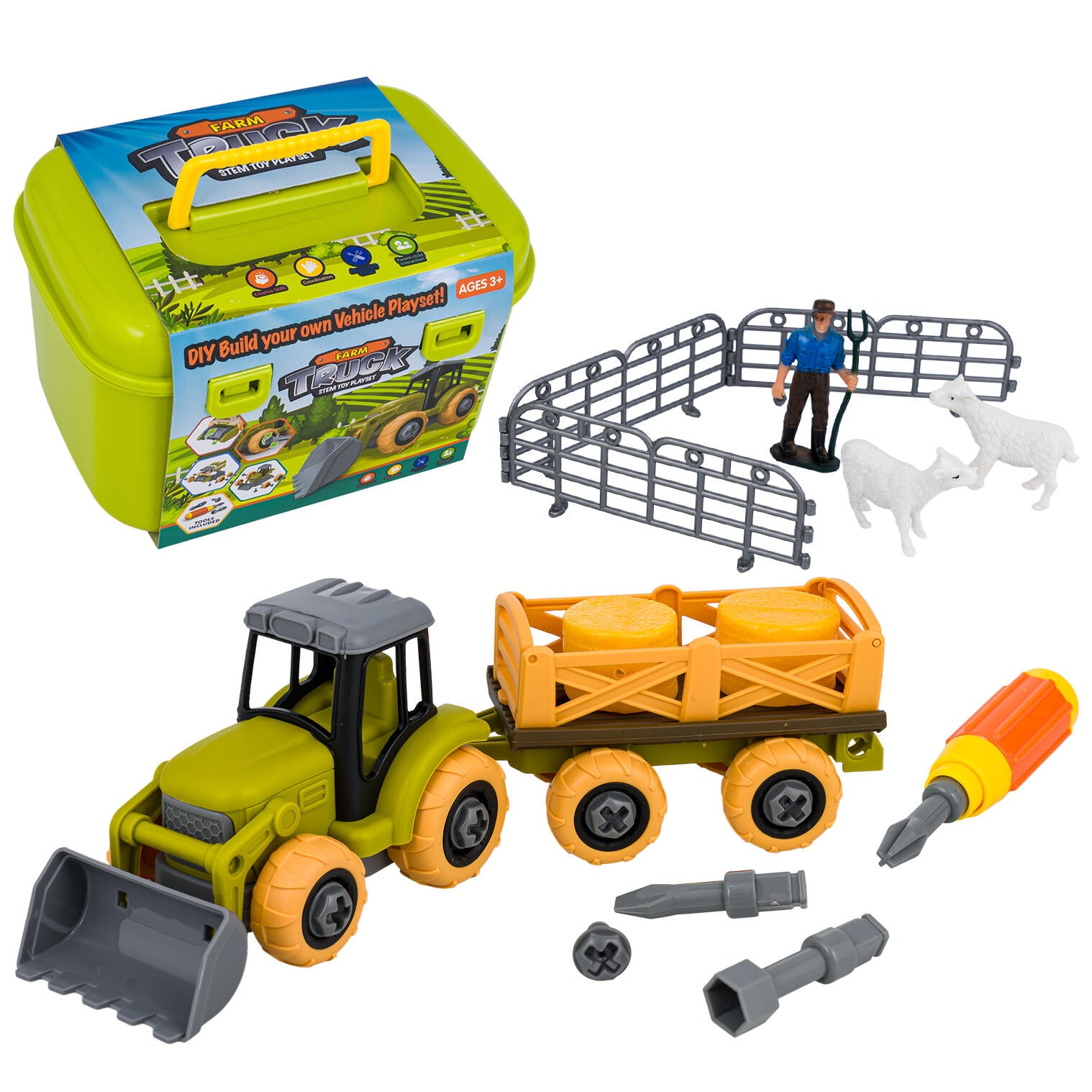 Farm Truck STEM DIY Vehicle Playset, Assorted — 10721