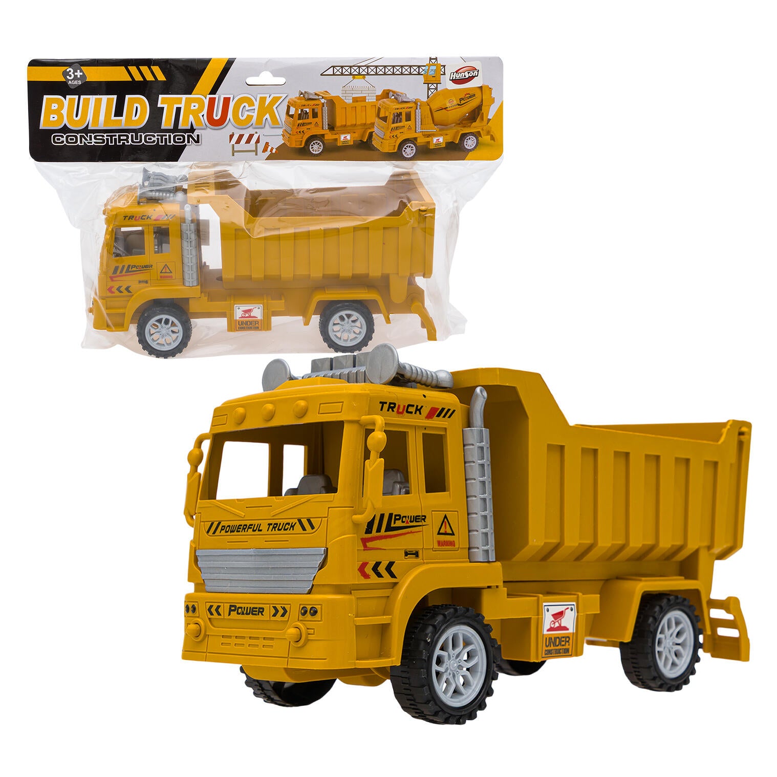 Hunson Build Truck Construction Toy, 9.5", Orange