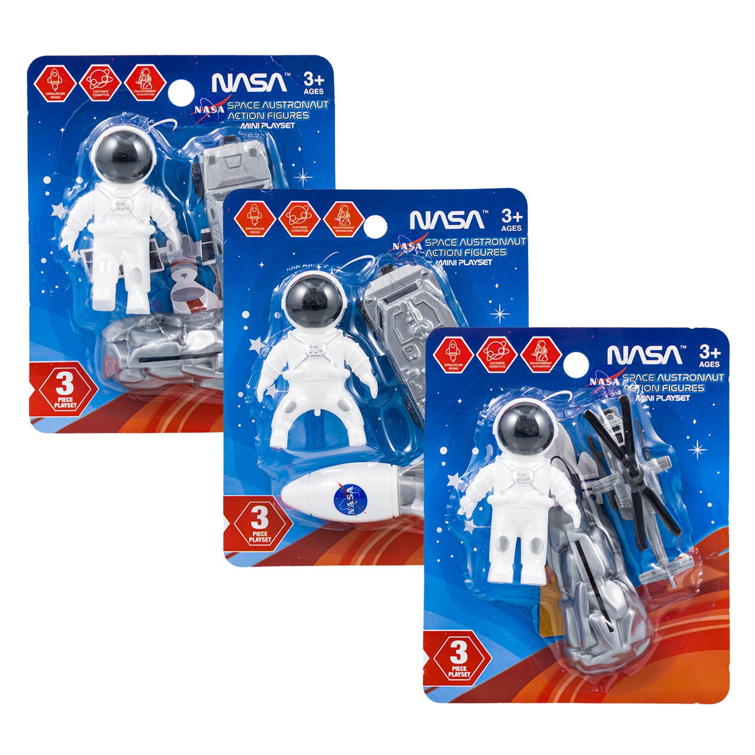 NASA Space Astronaut Mini Playset, 3 Pieces, Assorted