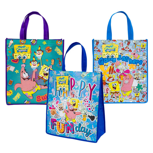 SpongeBob SquarePants Reusable Tote Bag, 16", Assorted