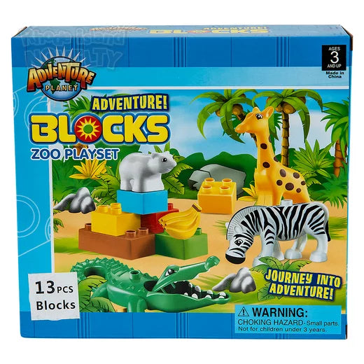 The Toy Network-Blocks 13 Piece Zoo Block Set-AM-BBZSM-Legacy Toys