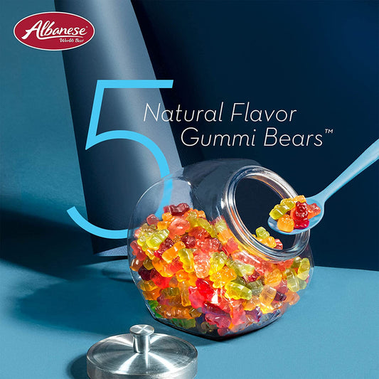 Albanese Confectionery-5 Natural Flavor Gummi Bears 5 lb. Bag-50270-Legacy Toys