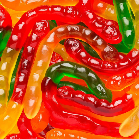 Albanese Confectionery-Large Assorted Fruit Gummi Worms 5 lb. Bag-50102-Legacy Toys