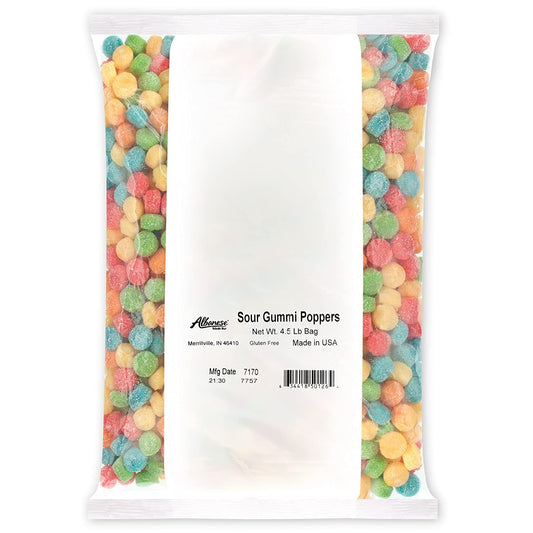 Albanese Confectionery-Sour Gummi Poppers 4.5 lb. Bag-50126-Legacy Toys