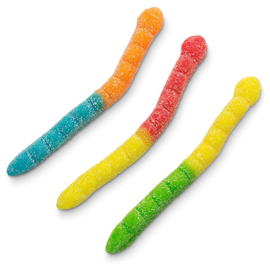 Albanese Confectionery-Sour Large Neon Gummi Worms 4.5 lb. Bag-50104-Legacy Toys