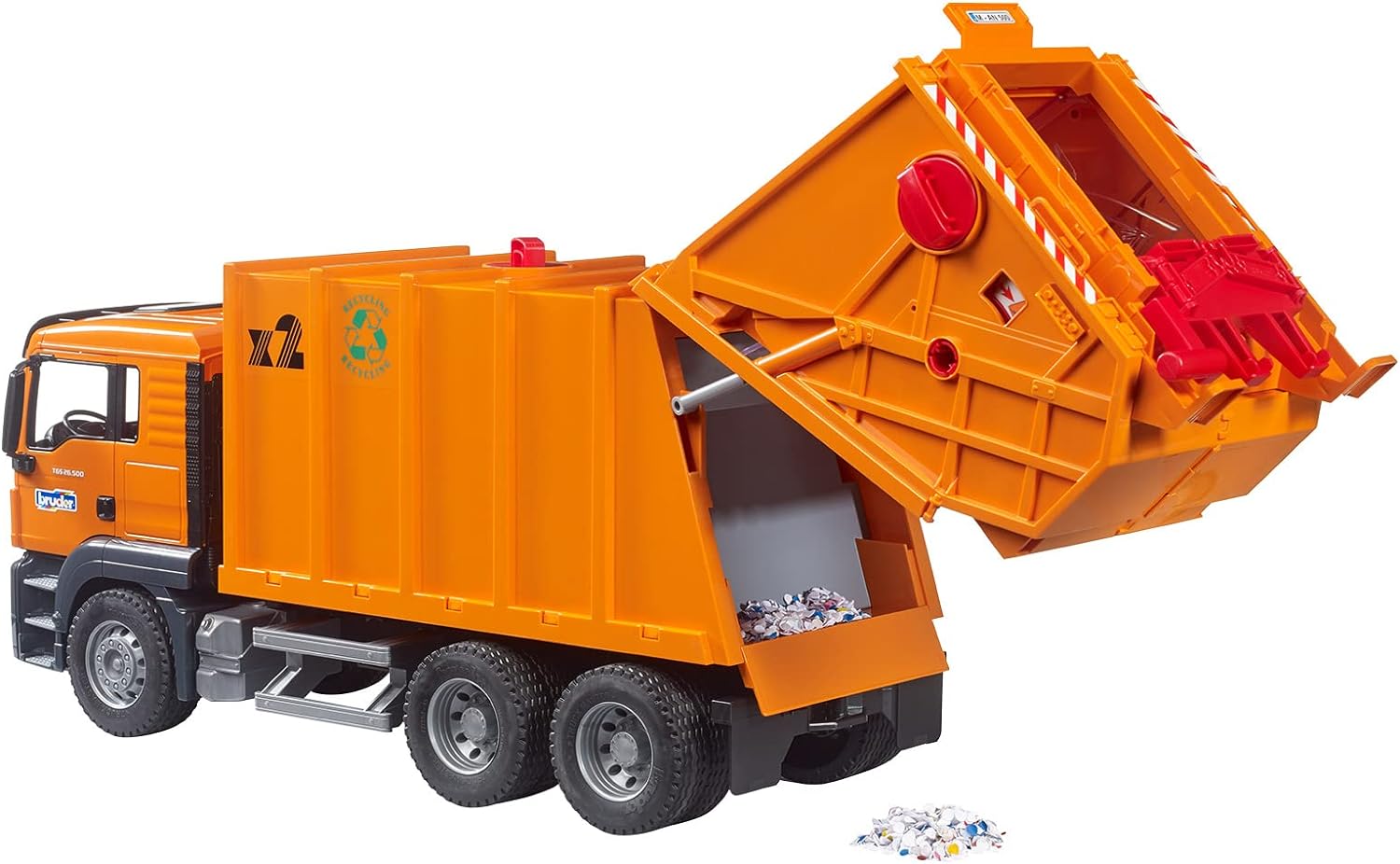 Bruder-Man TGS Garbage Truck - Orange-03760-Legacy Toys