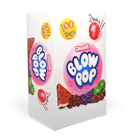 Charms-Charms Blow Pops Assorted Flavors Changemaker-03869-Box of 100-Legacy Toys