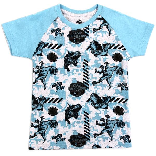 Childrens Apparel-JURASSIC WORLD Blue Boys 4-7 T-Shirt--Legacy Toys