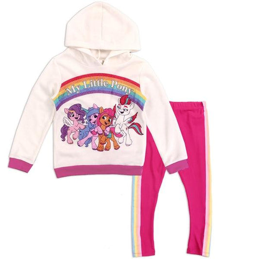 Childrens Apparel-MY LITTLE PONY Girls 4-6X 2PC Fleece Legging Set--Legacy Toys