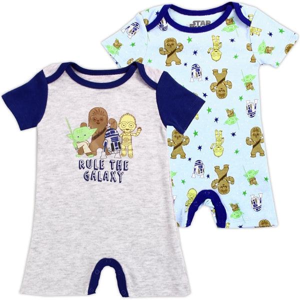 Childrens Apparel-STAR WARS Boys Newborn 2-Pack Rompers--Legacy Toys