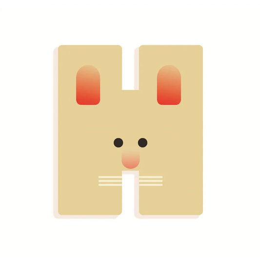 DJECO-Wood Letters Graphic Animal - H-DD04967-Legacy Toys