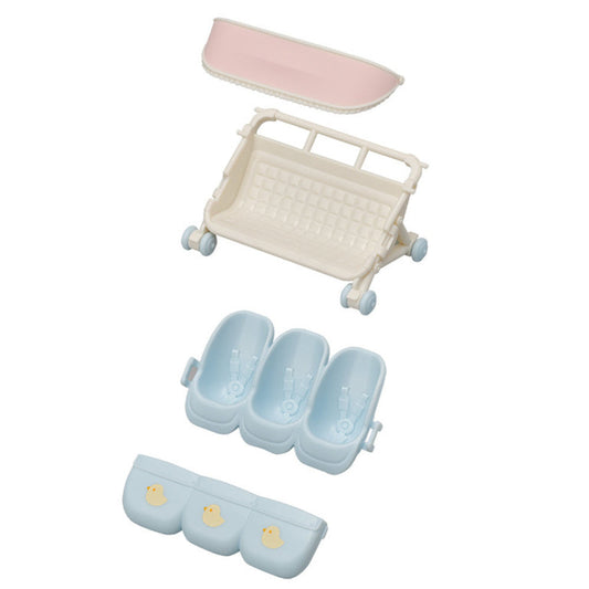 Epoch Everlasting Play-Calico Critters Triplets Stroller-CC1898-Legacy Toys