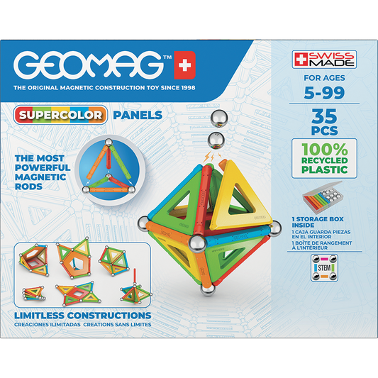 Geomag-Geomag Supercolor Panels Recycled 35 Pieces-377-Legacy Toys