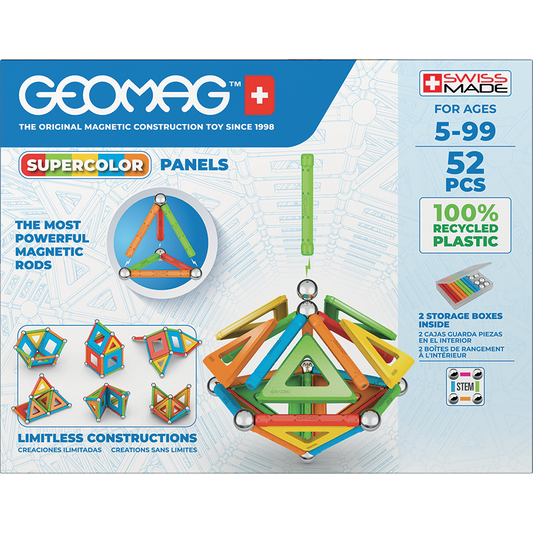 Geomag-Geomag Supercolor Panels Recycled 52 Pieces-378-Legacy Toys