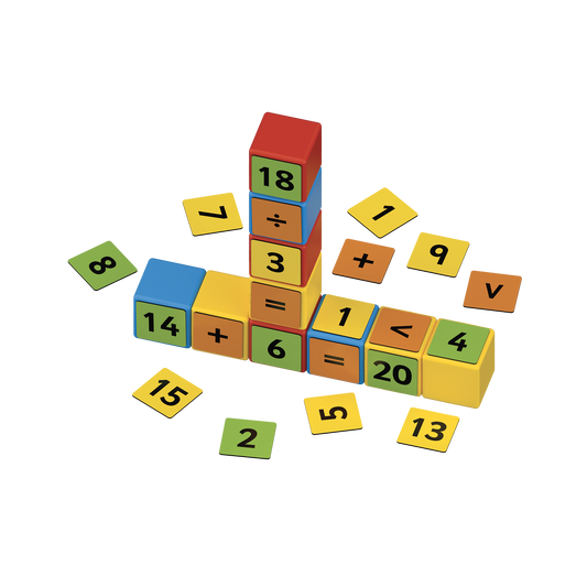 Geomag-Magicube Math Building Recycled 55 Pieces-256-Legacy Toys