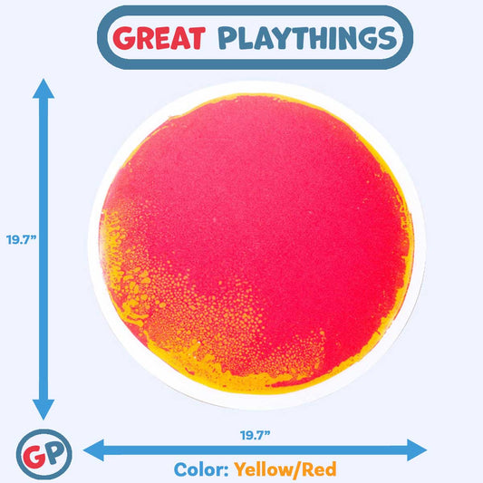 Great Playthings-19.7" Round Liquid Sensory Floor Tile-GP1131-YR-Yellow/Red-Legacy Toys
