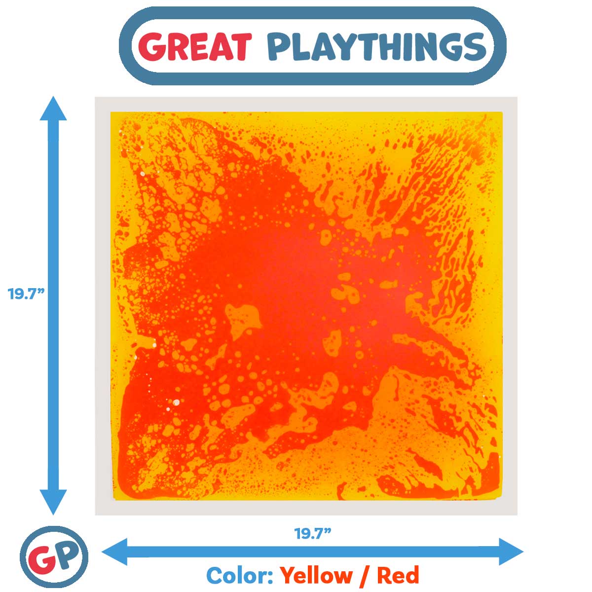 Great Playthings-19.7" Square Liquid Sensory Floor Tile - Box of 6-GP1107-Yellow/Red-Legacy Toys