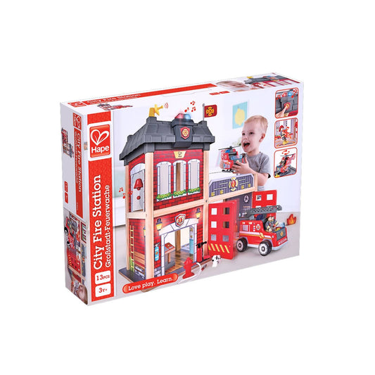 Hape-City Fire Station-E3023-Legacy Toys