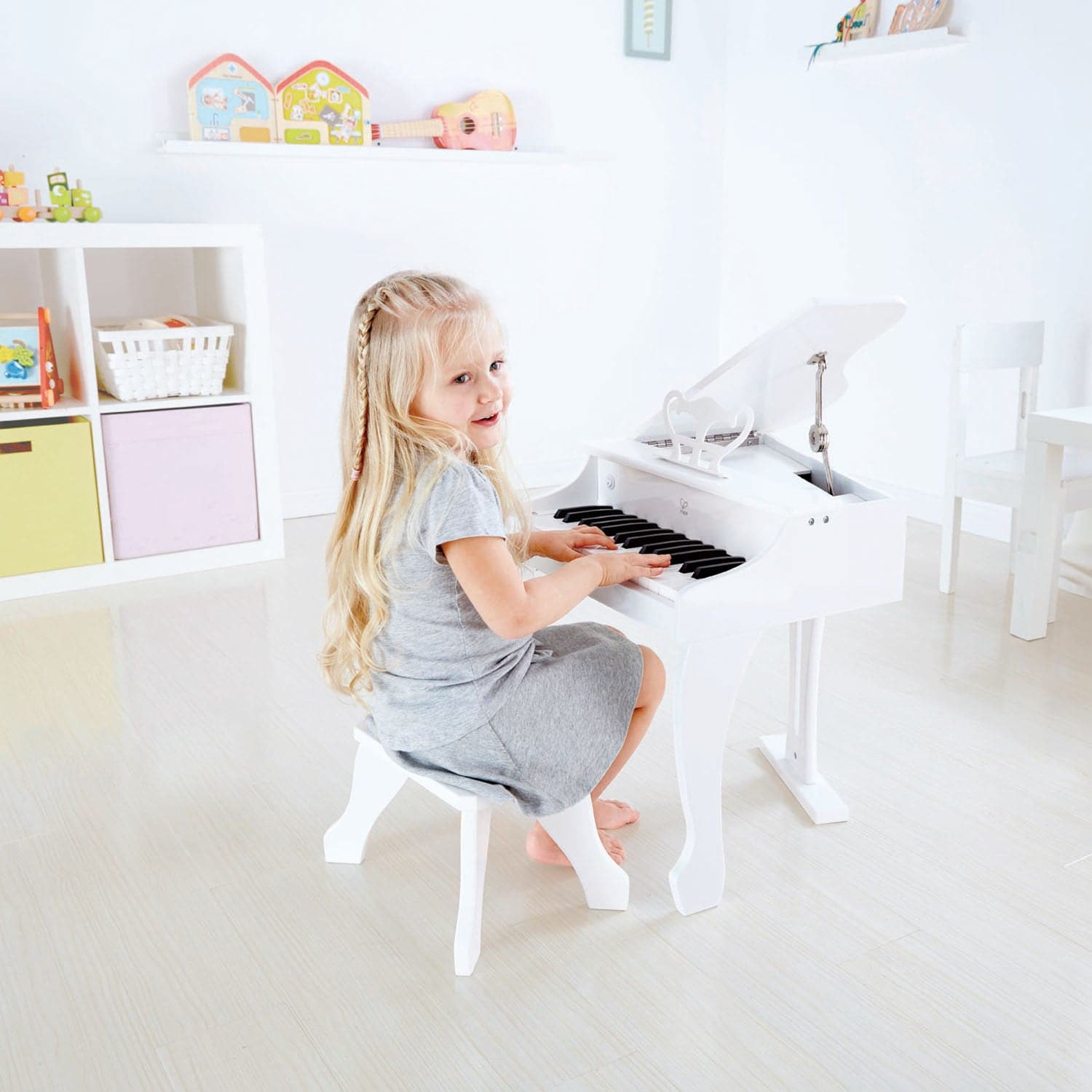 Hape-Deluxe Grand Piano - White-E0338-Legacy Toys