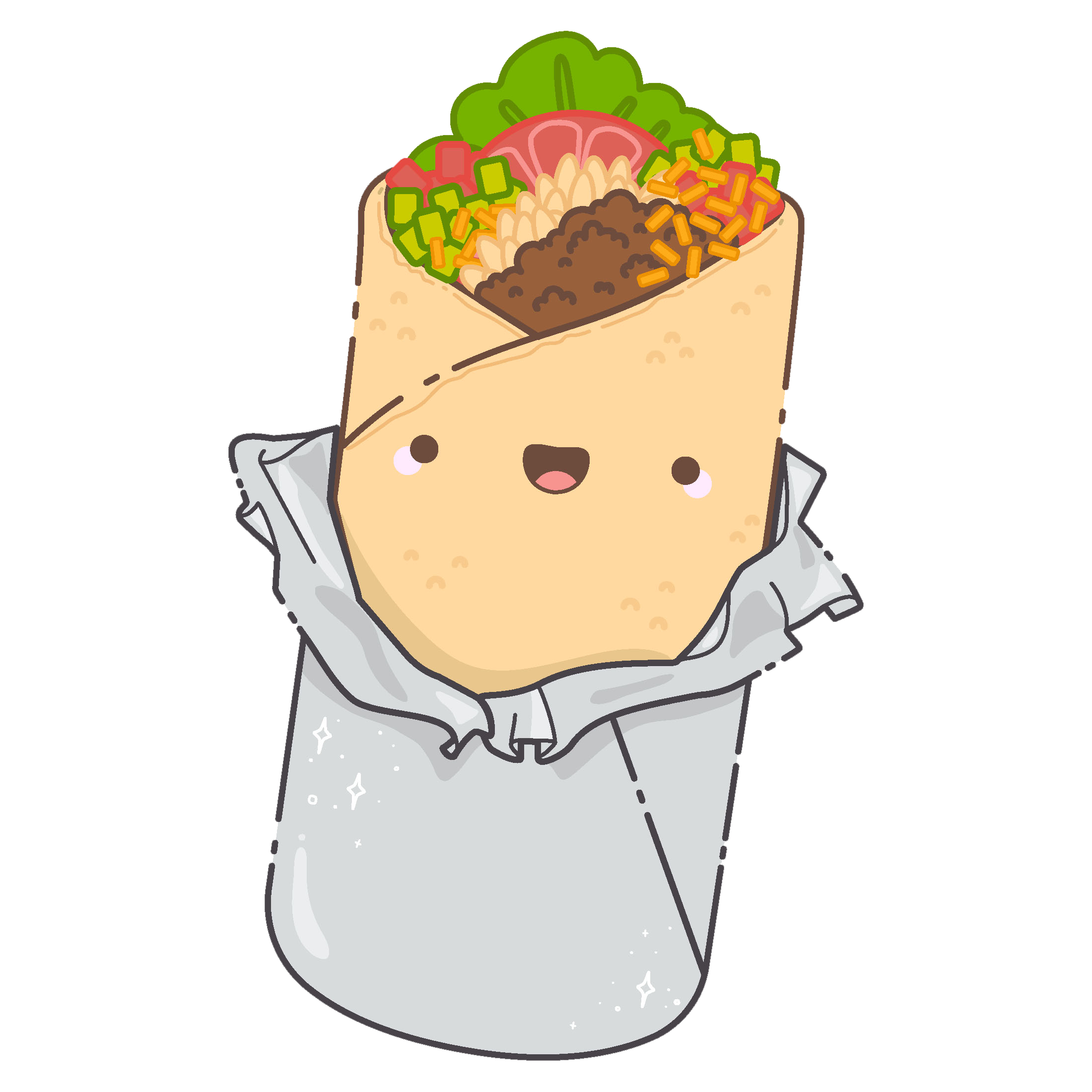 Idako-Happy Burrito 4" Sticker-13133-Legacy Toys