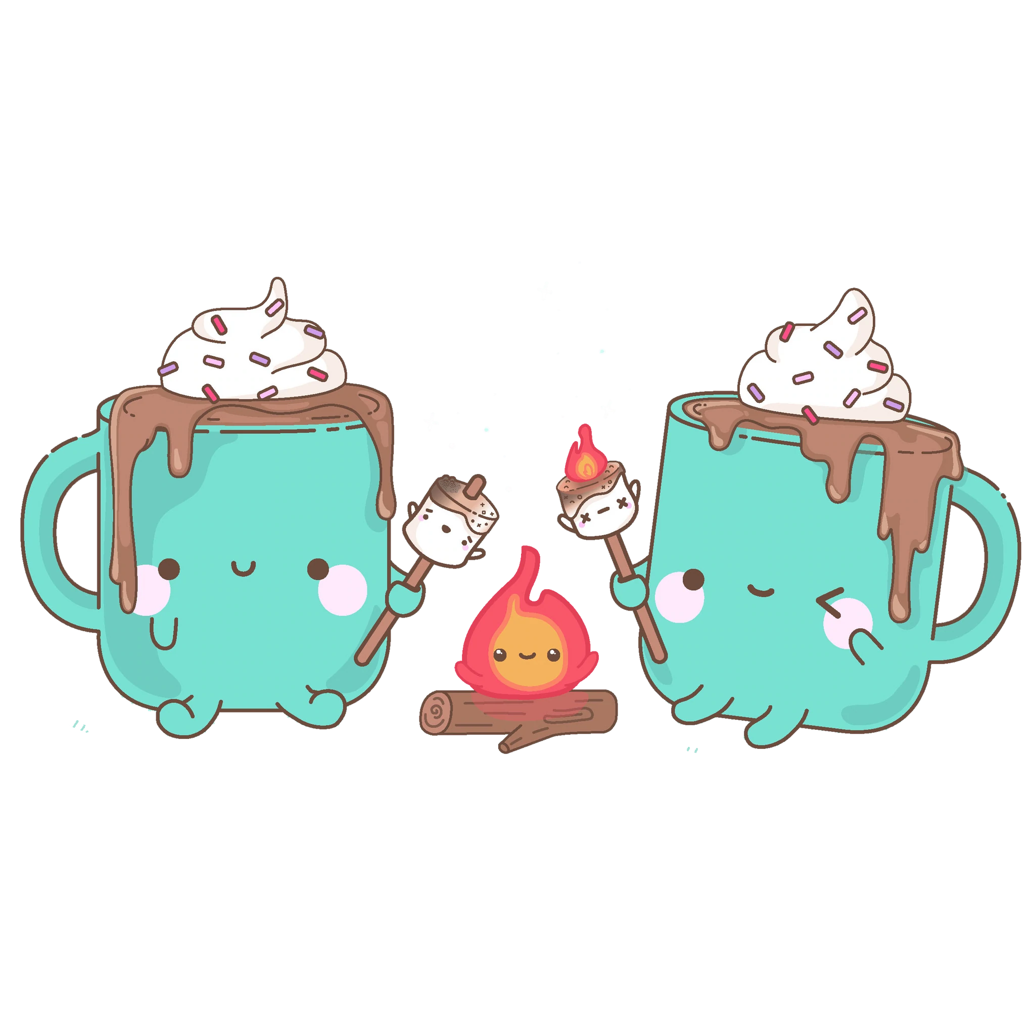 Idako-Hot Chocolate Campfire 4" Sticker-13138-Legacy Toys