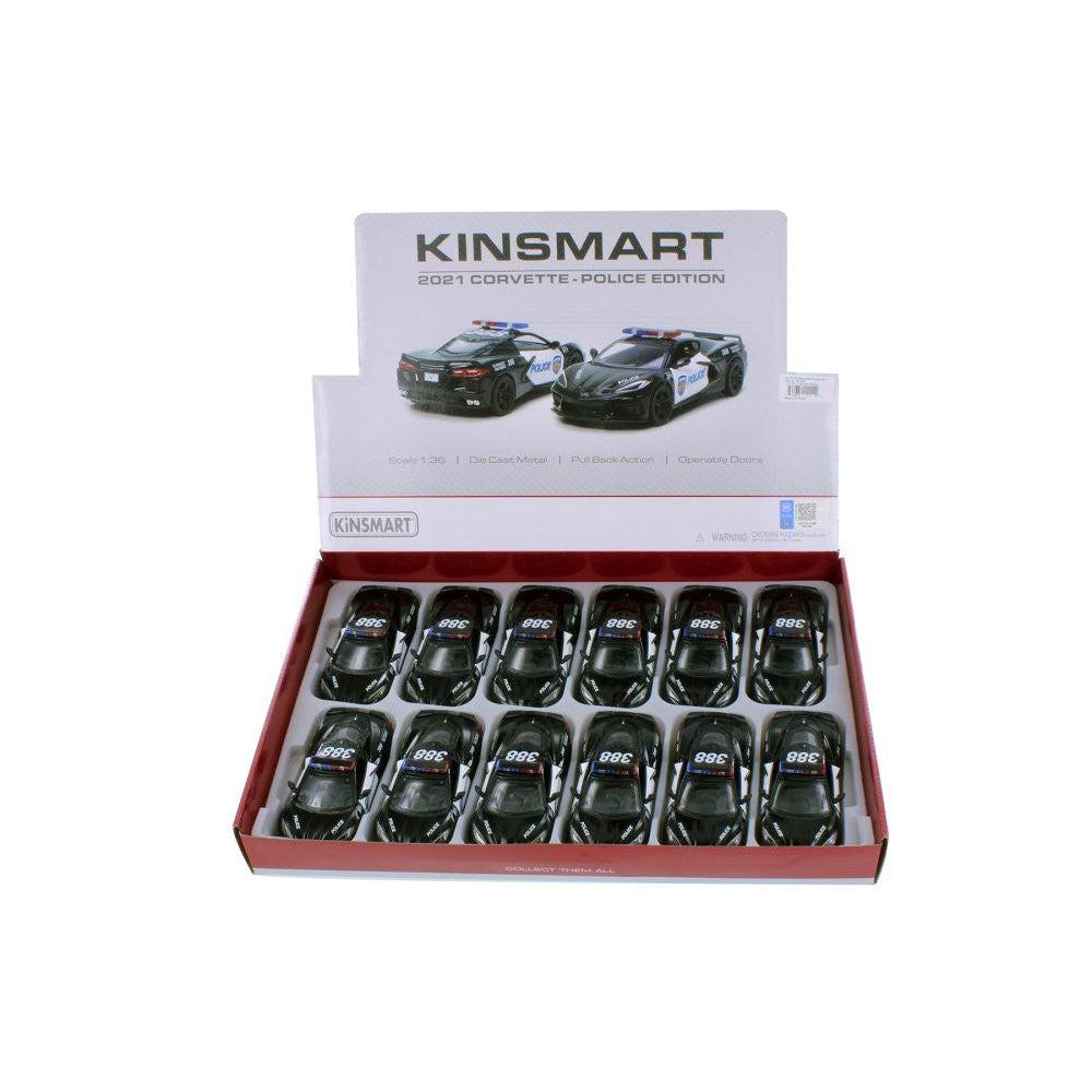 Kinsmart-5" Diecast 2021 Corvette - Police Edition-MC-56093-Legacy Toys