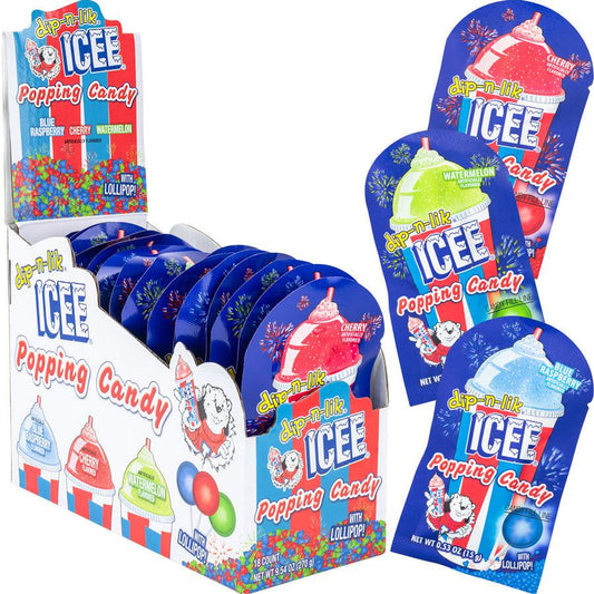 Koko's-ICEE Popping Candy with Lollipop-12200-Box of 18-Legacy Toys