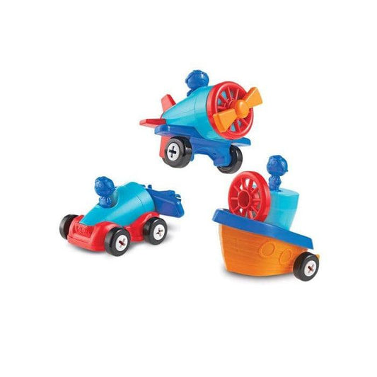 Learning Resources-1-2-3 Build It! Car-Plane-Boat-2840-Legacy Toys