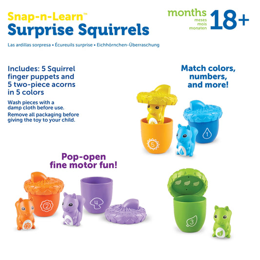 Learning Resources-Snap-n-Learn Surprise Squirrels-LER6723-Legacy Toys