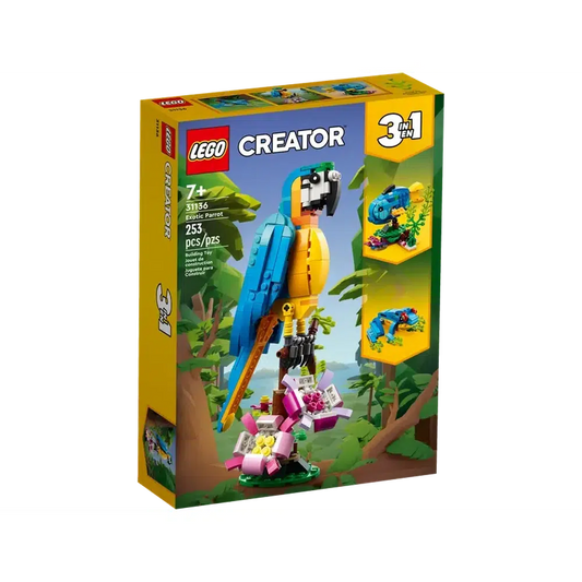 Lego-LEGO Creator 3in1 Exotic Parrot-31136-Legacy Toys