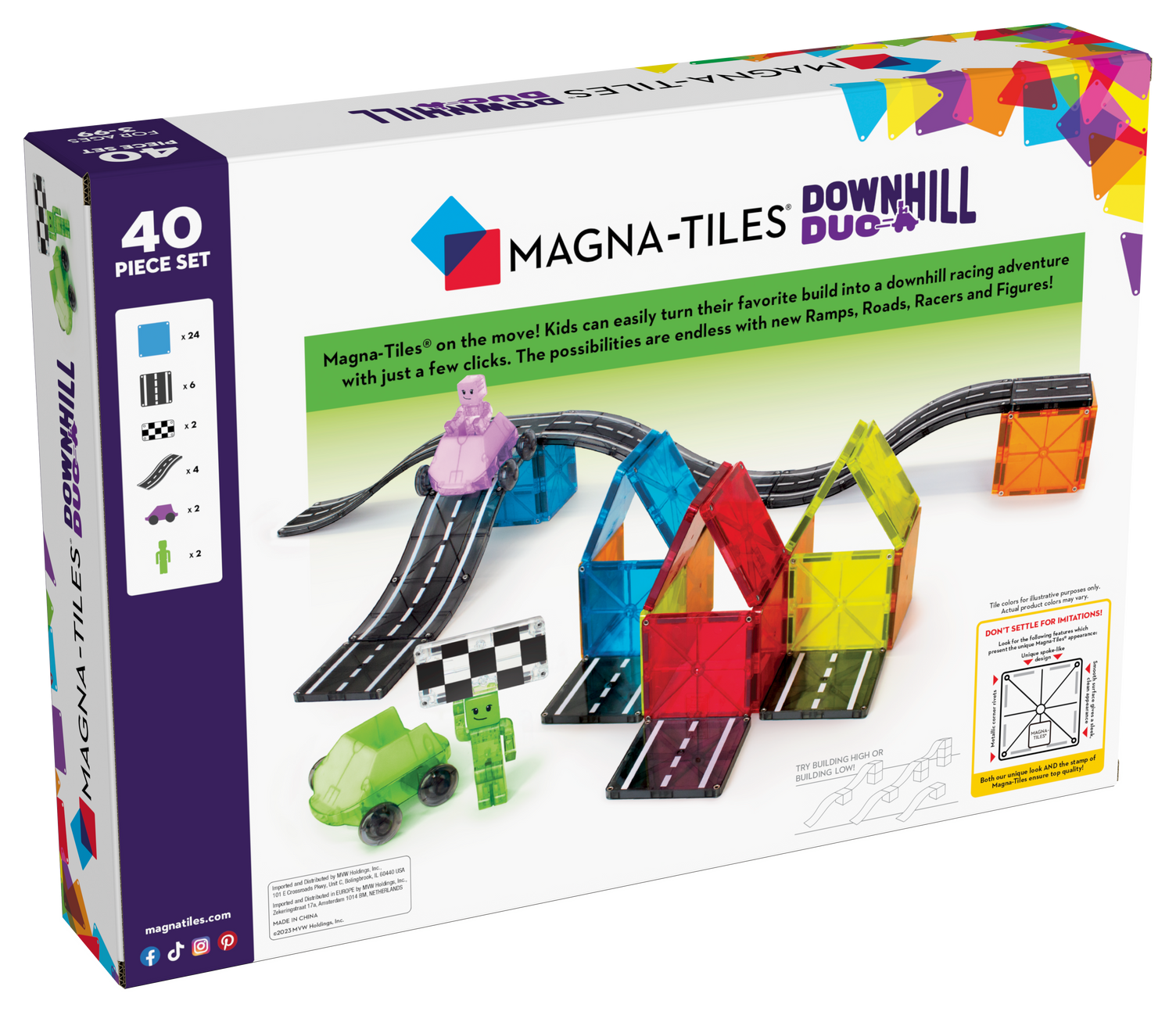 Magna-Tiles-Magna-Tiles Downhill Duo 40 Pieces-23840-Legacy Toys