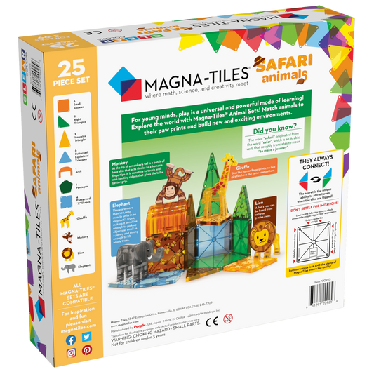 Magna-Tiles-Magna-Tiles Safari Animals 25 Piece set-20925-Legacy Toys