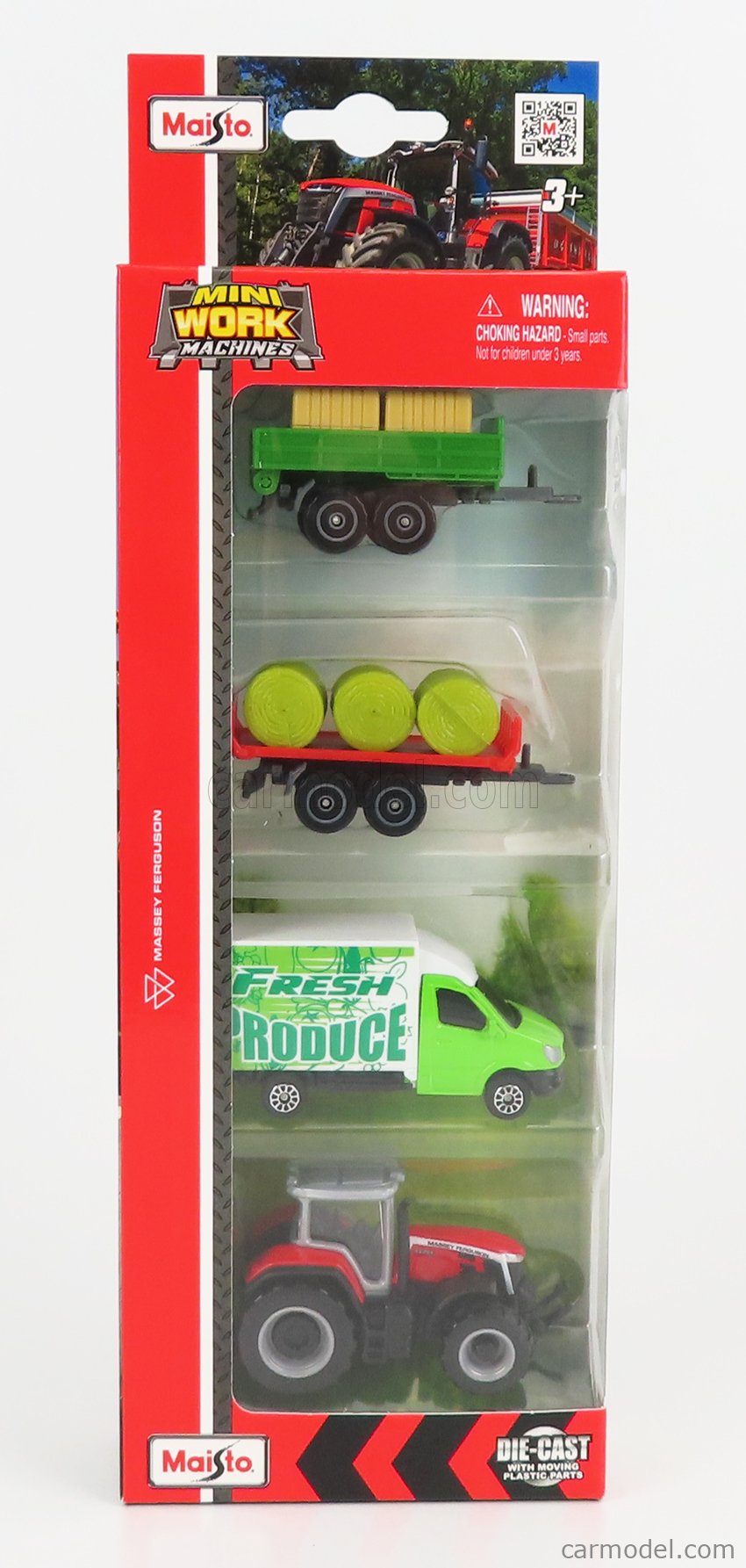 Maisto-1:64 3" Mini Work Machines Tractors & Farm 4 Pack-12563-Legacy Toys