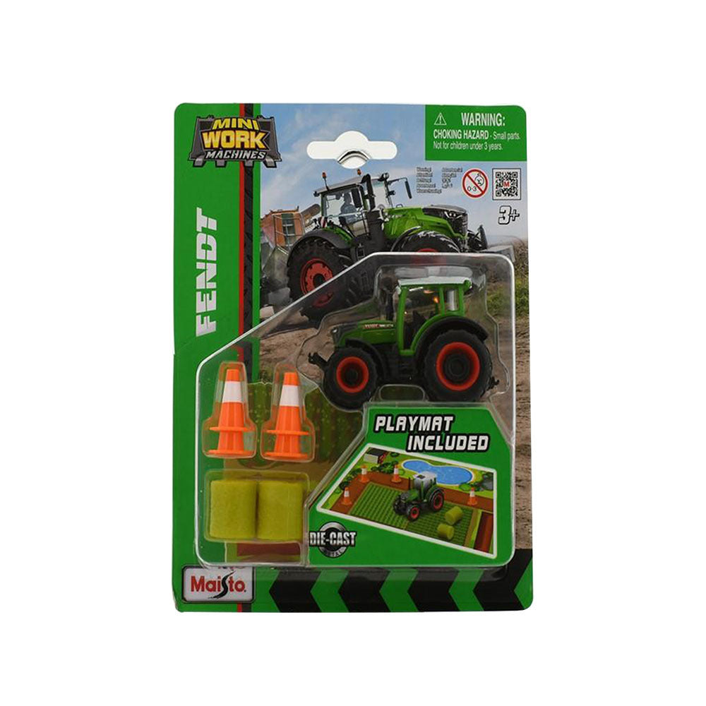 Maisto-1:64 3" Mini Work Machines Tractors Mini Farm Play Mat Set Assorted Styles-15592-Legacy Toys