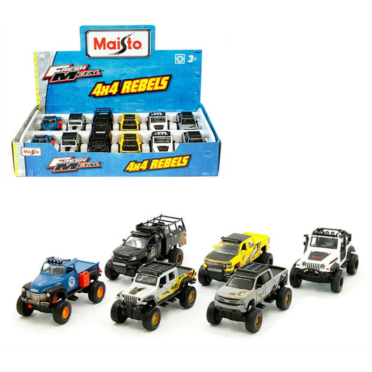 Maisto-4.5" 4x4 Rebels Diecast Offroad Trucks Assorted Styles-25205-Legacy Toys
