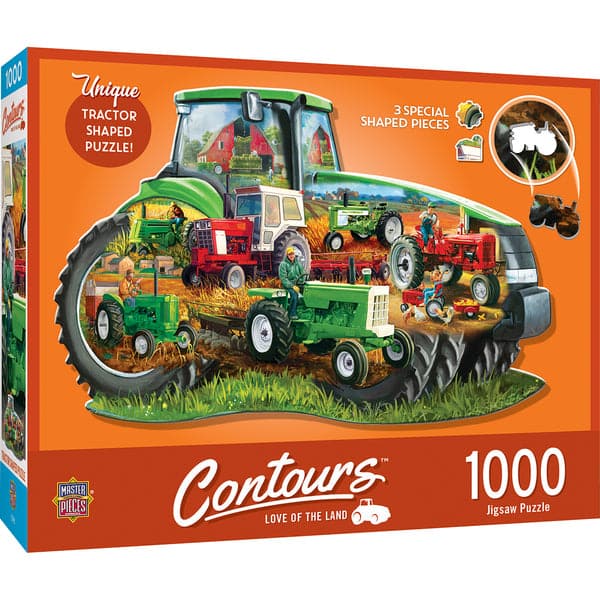 MasterPieces-Contours - Love of the Land - 1000 Piece Shaped Puzzle-71958-Legacy Toys