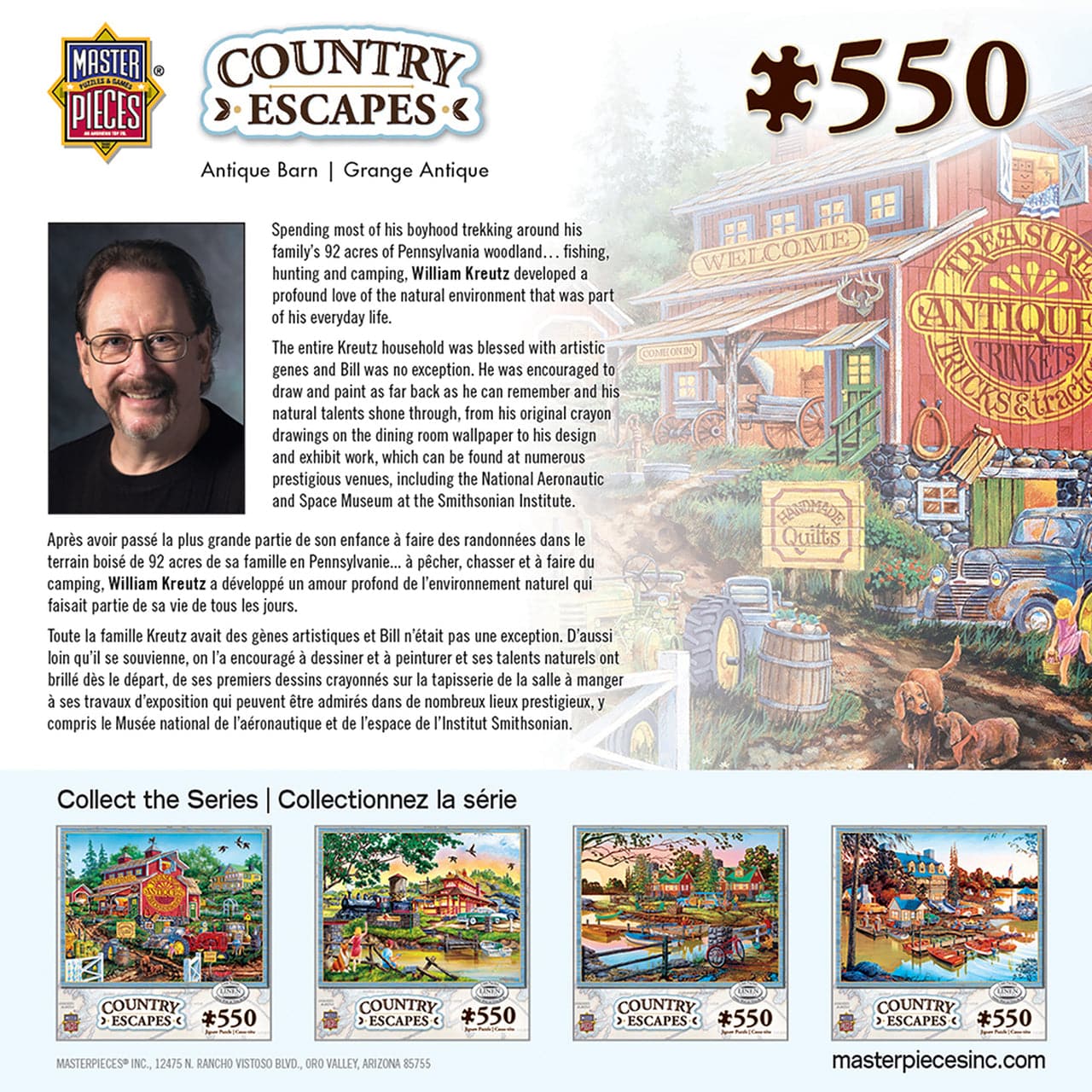 MasterPieces-Country Escapes - Antique Barn - 550 Piece Puzzle-31931-Legacy Toys