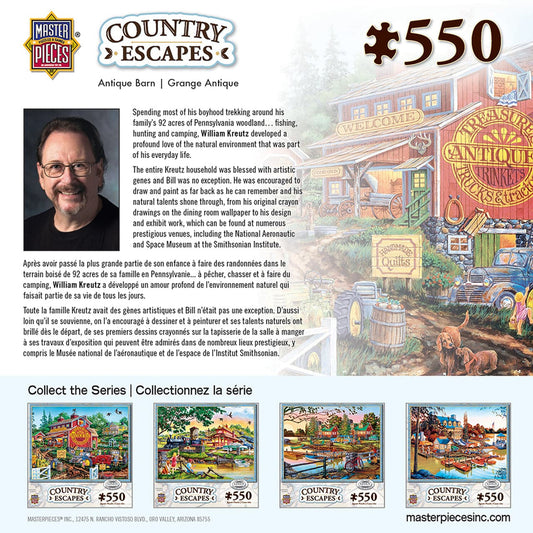 MasterPieces-Country Escapes - Antique Barn - 550 Piece Puzzle-31931-Legacy Toys