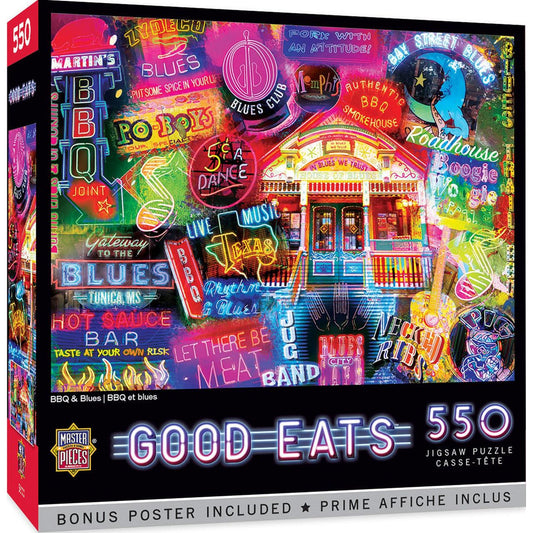MasterPieces-Good Eats - BBQ & Blues - 550 Piece Puzzle-32116-Legacy Toys
