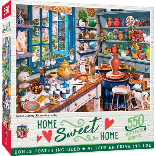 MasterPieces-Home Sweet Home - Garden Getaway - 550 Piece Puzzle-32044-Legacy Toys