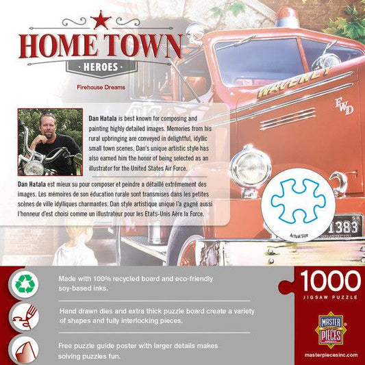 MasterPieces-Hometown Heroes - Firehouse Dreams - 1000 Piece Puzzle-72066-Legacy Toys