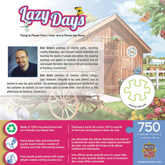 MasterPieces-Lazy Days - Flying to Flower Farm - 750 Piece Puzzle-32056-Legacy Toys