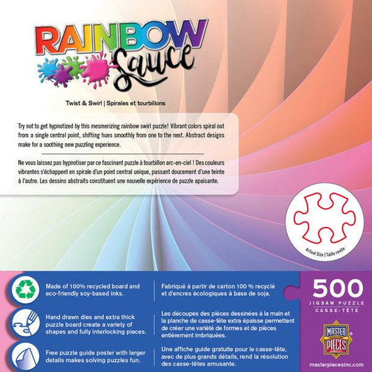 MasterPieces-Rainbow Sauce - Twist and Swirl - 500 Piece Puzzle-82204-Legacy Toys
