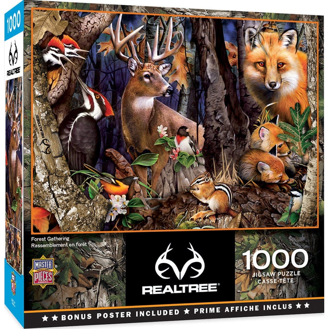 MasterPieces-Realtree - Forest Gathering - 1000 Piece Puzzle-72033-Legacy Toys