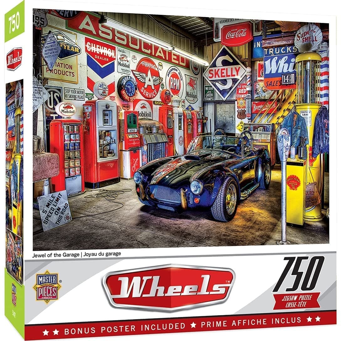 MasterPieces-Wheels - Jewel of the Garage - 750 Piece Puzzle-31813-Legacy Toys