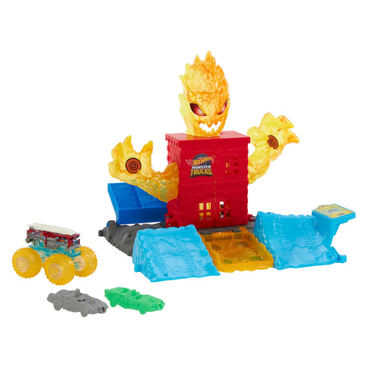 Mattel-Hot Wheels Monster Trucks Power Smashers Torch Tower Takedown-HTP39-Legacy Toys