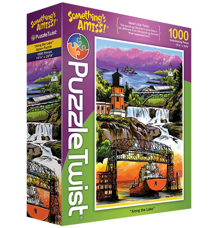 Maynards-Puzzle Twist - Along The Lake - 1,000 Piece Puzzle-10189-Legacy Toys