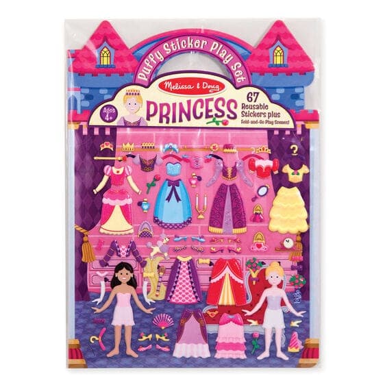 Melissa & Doug-Reusable Puffy Sticker Play Set-9100-Princess-Legacy Toys