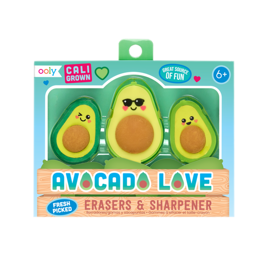 Ooly-Avocado Love Erasers & Sharpener-112-113-Legacy Toys