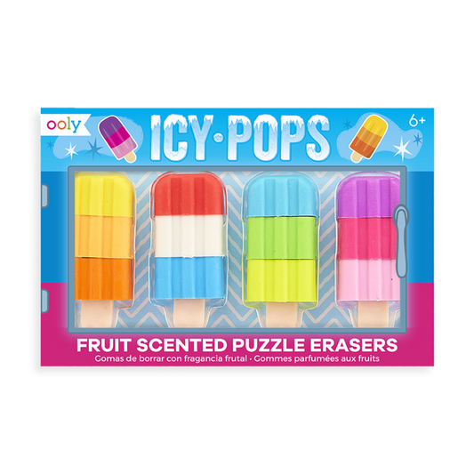 Ooly-Icy Pops Fruit Scented Puzzle Erasers Set of 4-112-079-Legacy Toys